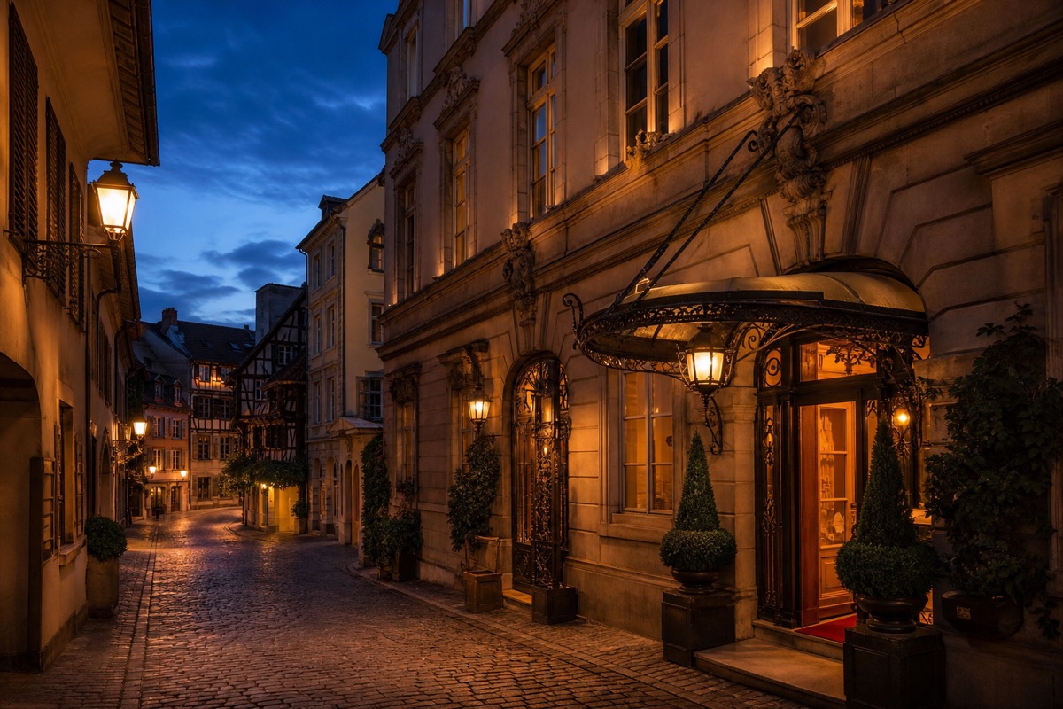 European hotel street